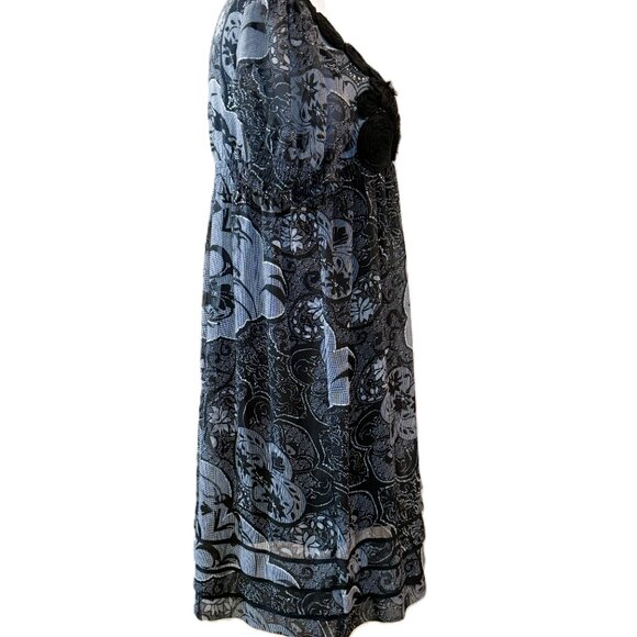 ICE Petite Size 8P Black Print with Rosette Detail - Picture 2 of 12